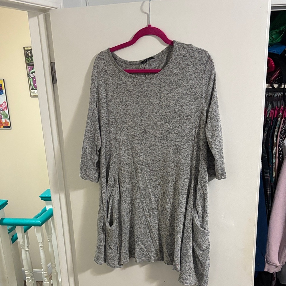 George size Xl Gray Long Sleeve Tunic Top